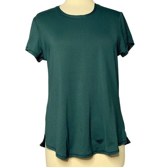 All in Motion Athletic Tee Dark Green Tonal Stripe Pullover Sz S NEW - Picture 1 of 5